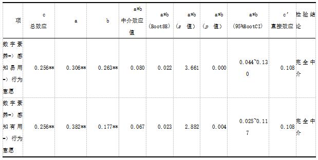 表5 中介作用检验结果汇总