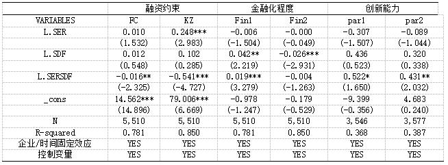表5 机制作用回归结果